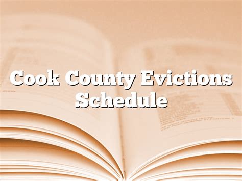 ) Defendant <strong>Eviction</strong> Letter (Copy of the mailing sent to the defendant in each <strong>eviction</strong> case. . How to read cook county eviction schedule